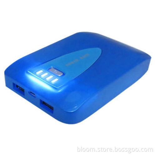 12,000mAh Dual-USB Power Bank for iPhone6/iPad/Nokia Lumia/Samsung Galaxy, 3W Flashlight
